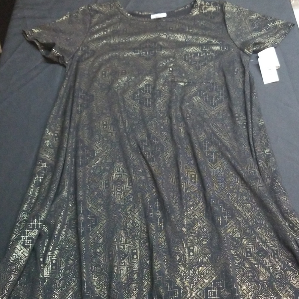 LulaRoe L Elegant Collection Carly - Black & Gold